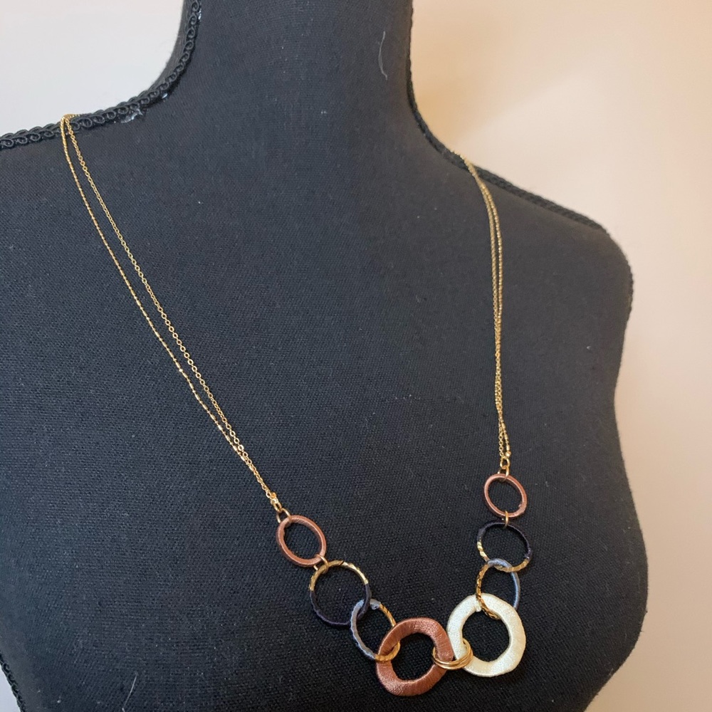 Yarn ring colorful necklace